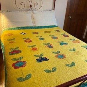 Charming Handmade Quilt - Size 64" x 66"  Home Decor, Bedding, Throw, Chic